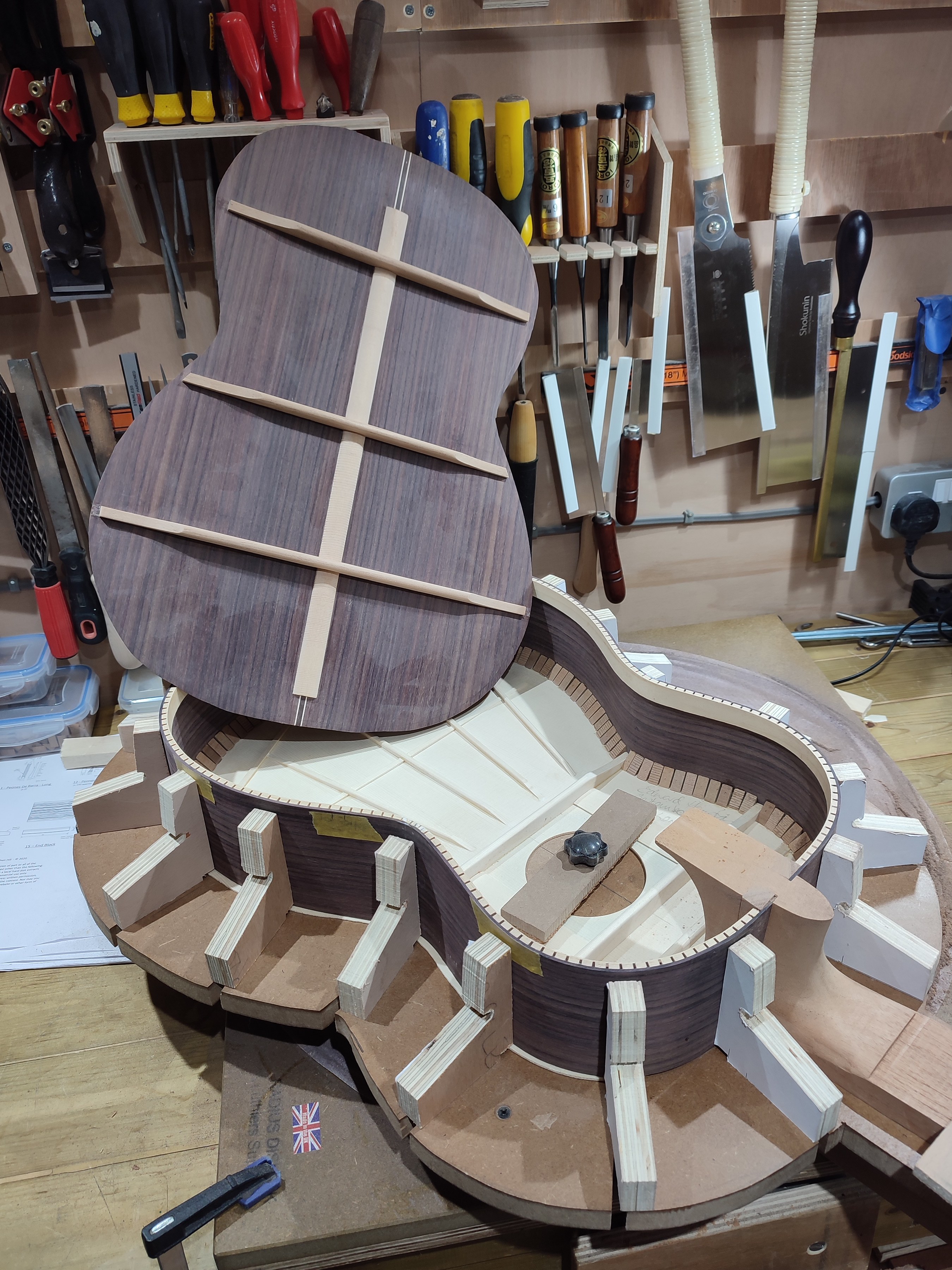 Side binding detail in Indian rosewood